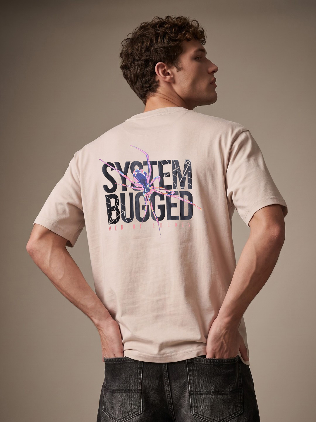 System Bugged Typography Printed Relaxed Fit T-shirt