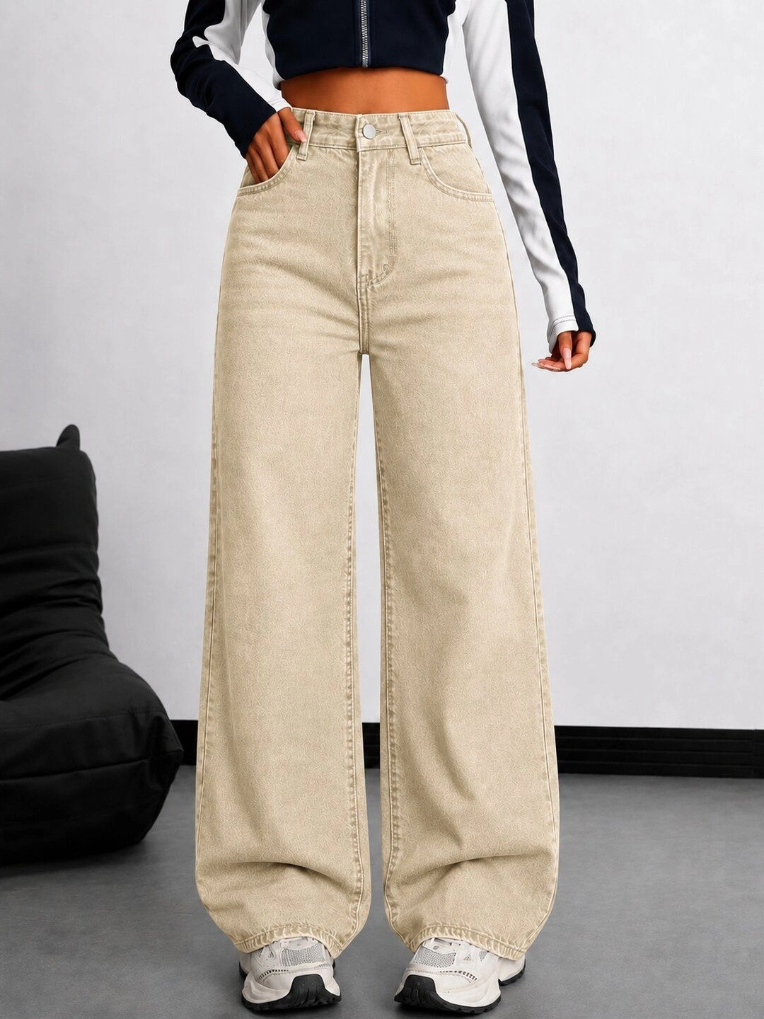 STEPLE DENIMS Women Loose High-Rise Jeans