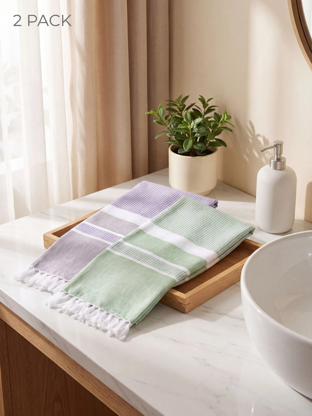 Ramraj Multicoloured 2 Cotton 350 GSM Bath Towel