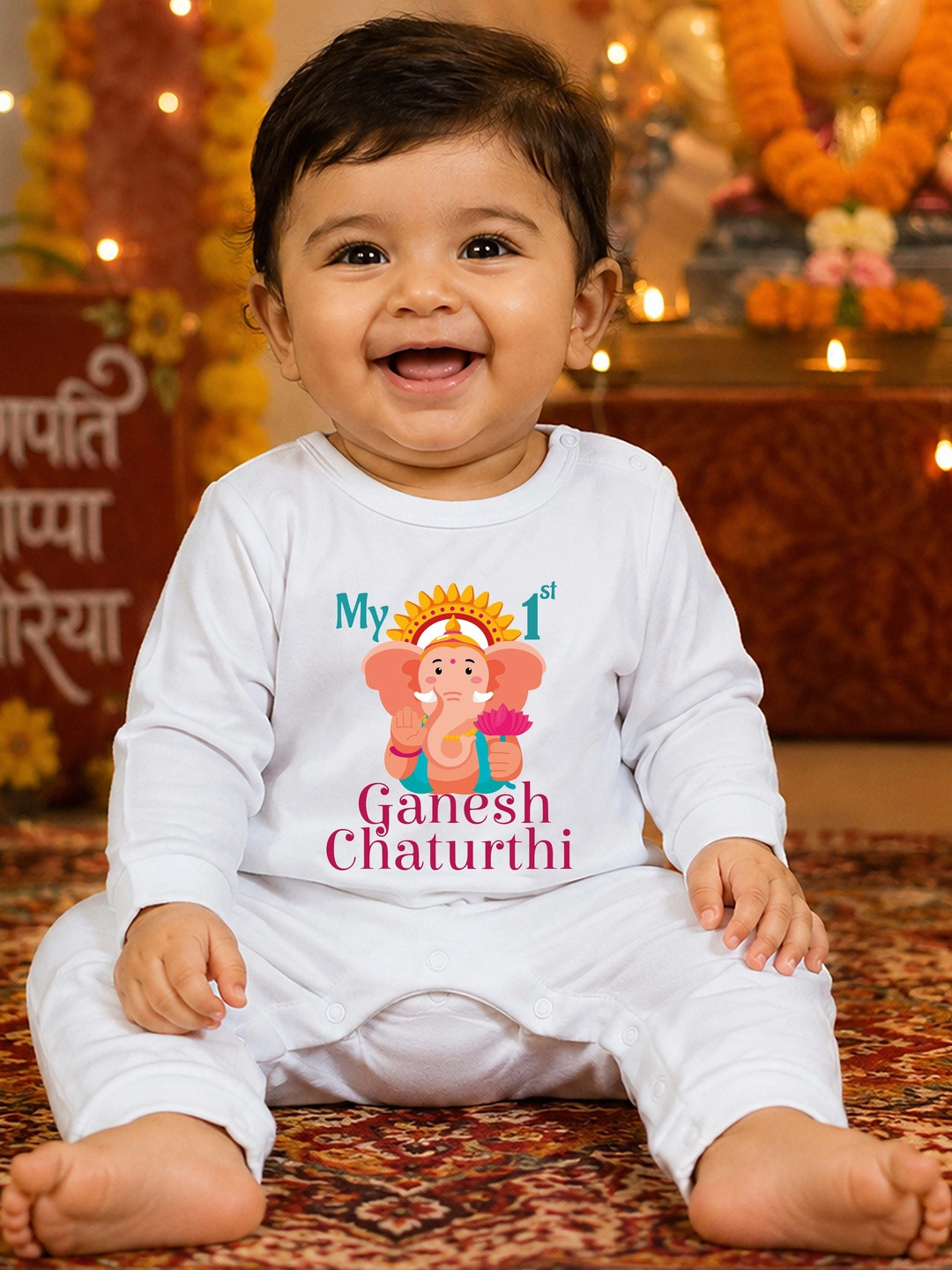 BLUSHES Infants Printed Cotton Rompers