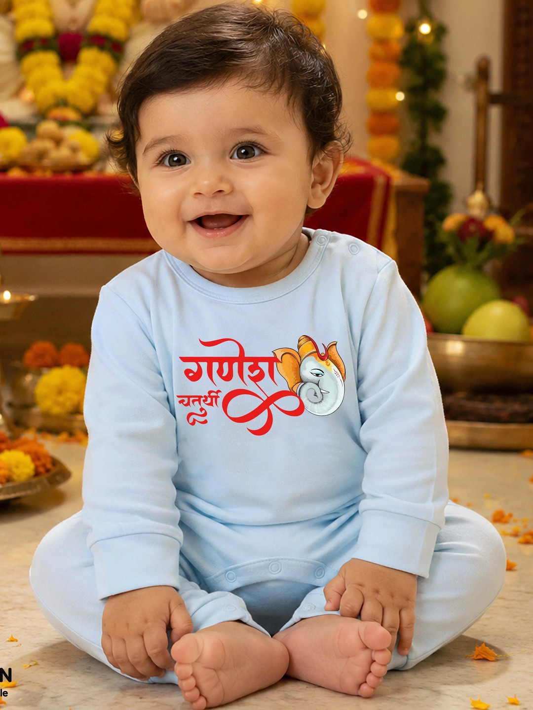 BLUSHES Infants Printed Cotton Rompers