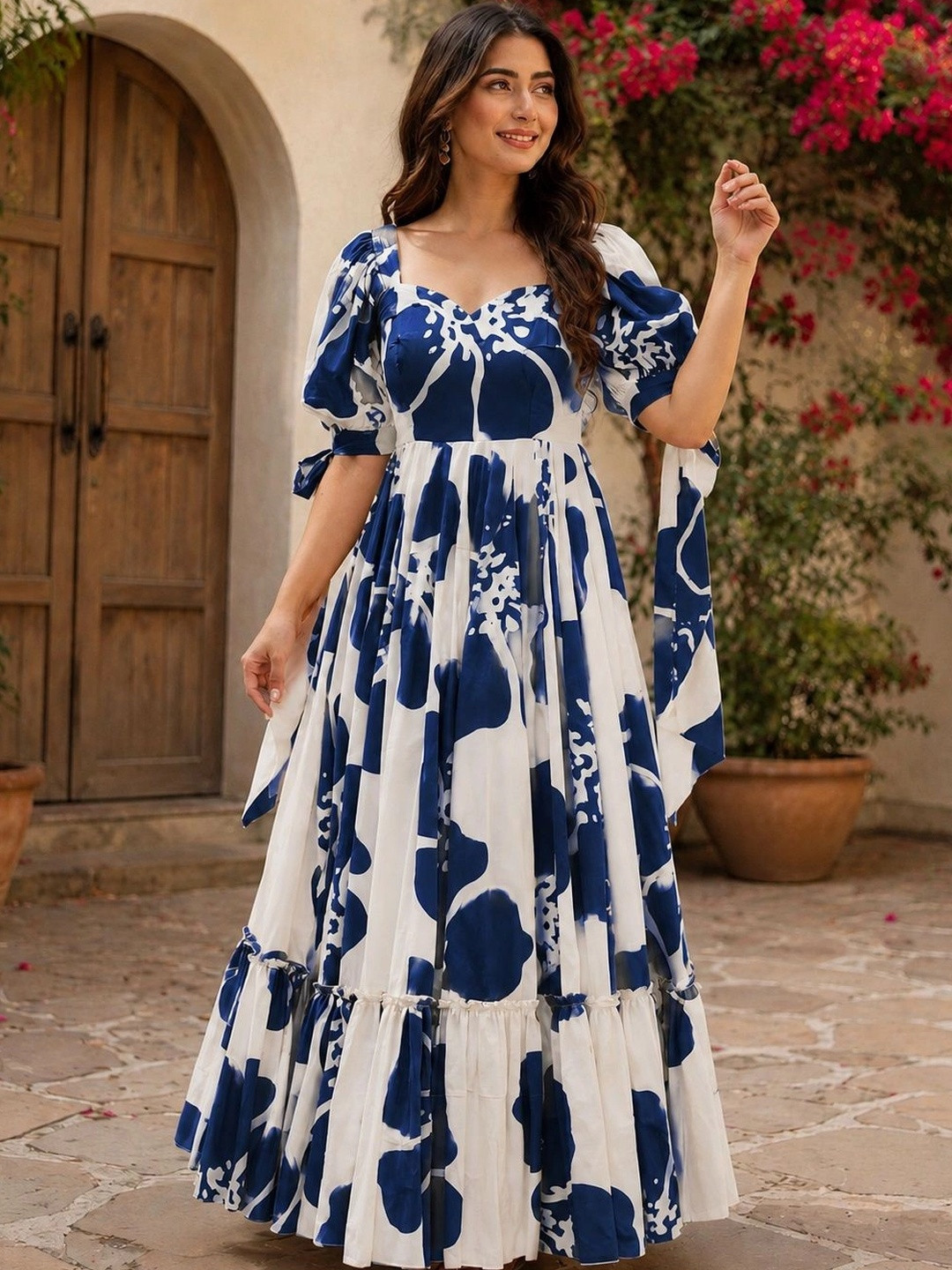 Femvy Women Printed Crepe Anarkali Kurta