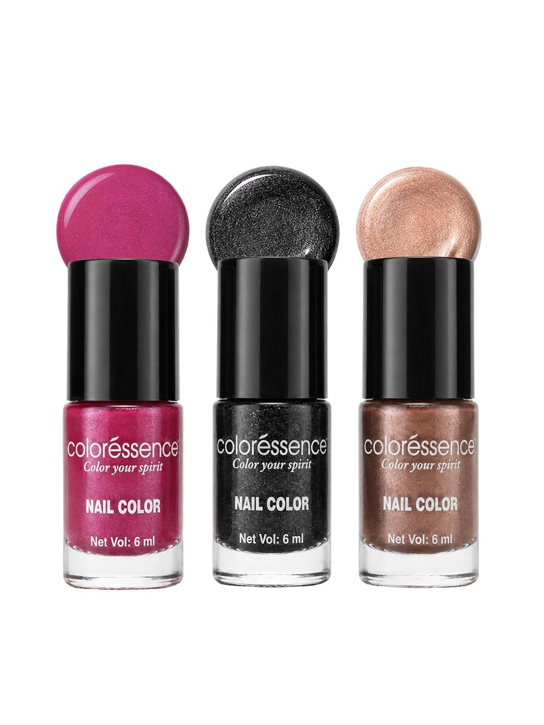 Coloressence Set Of 3 Long Lasting Nail Polish - 6 ml Each
