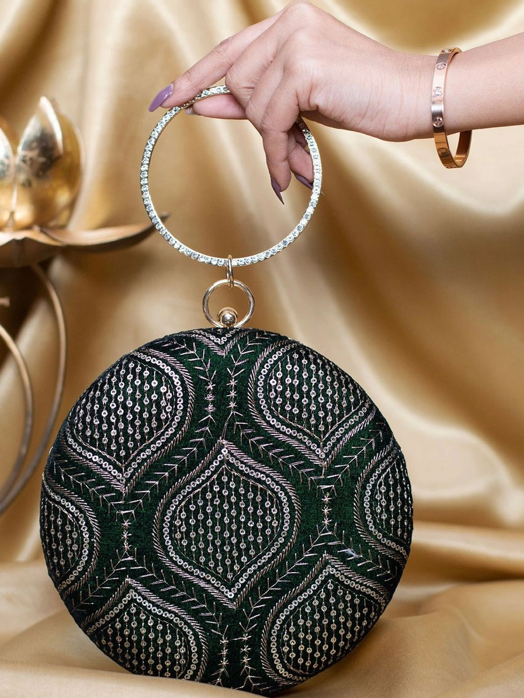 Anouk Embroidered Embellished Box Clutch
