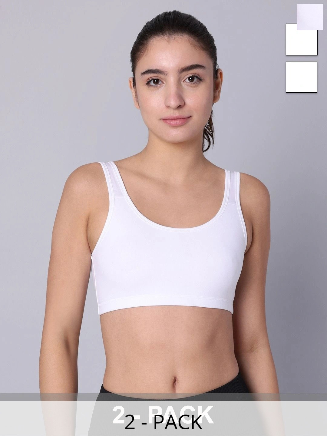 Sillysally Pack of 2 Full Coverage Non Padded Workout Bras With All Day Comfort