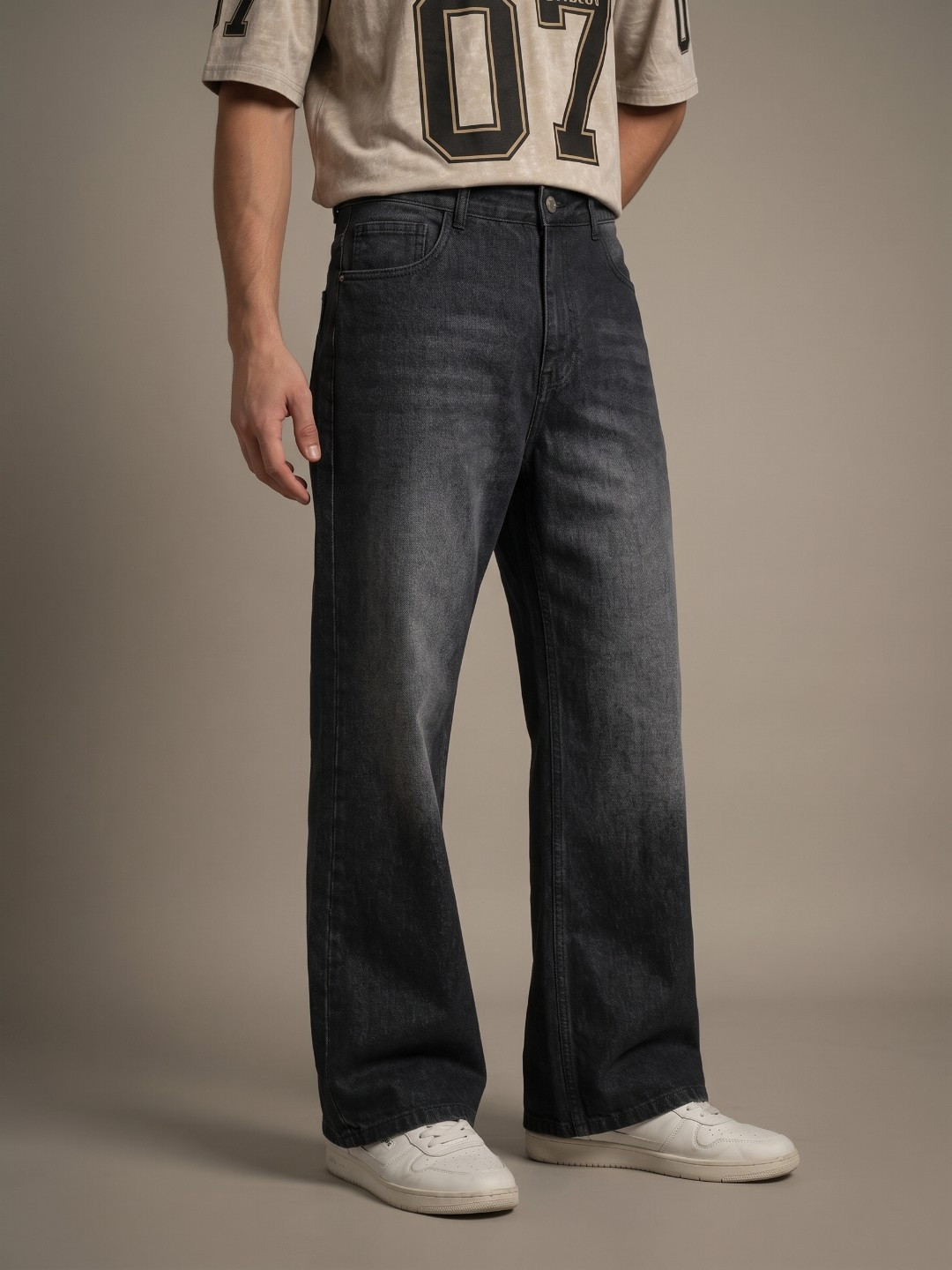 glitchez Men Lean Bootcut Mid-Rise Light Fade Jeans