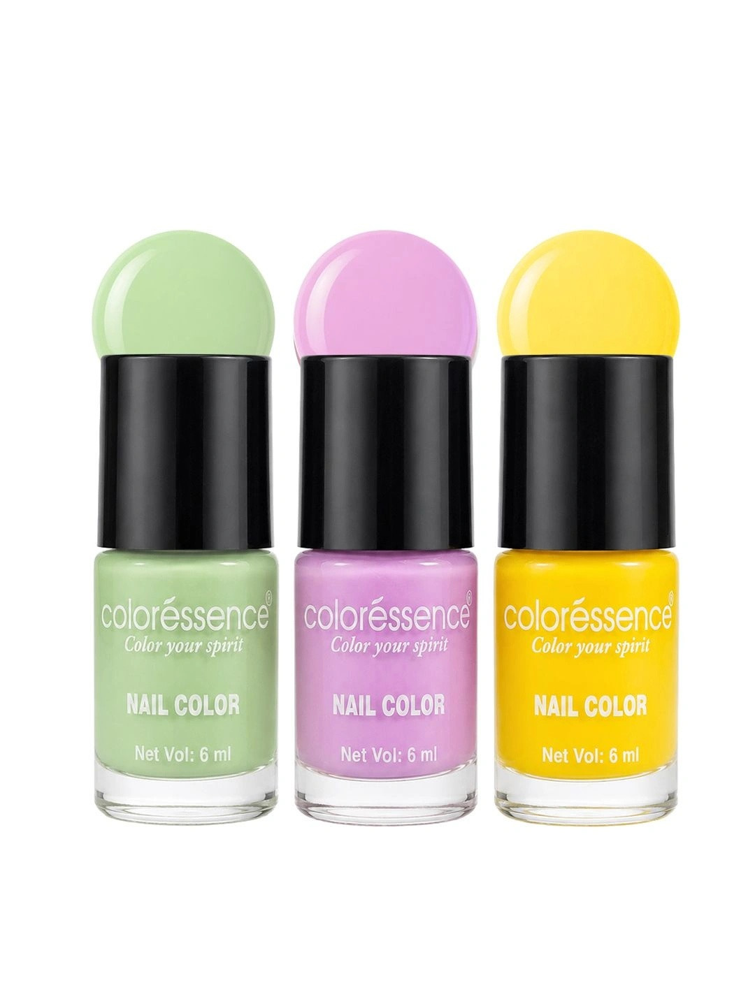 Coloressence Set Of 3 Cute Coats Nail Paint - 6 ml Each - Shade - M-143, M-111, N-7