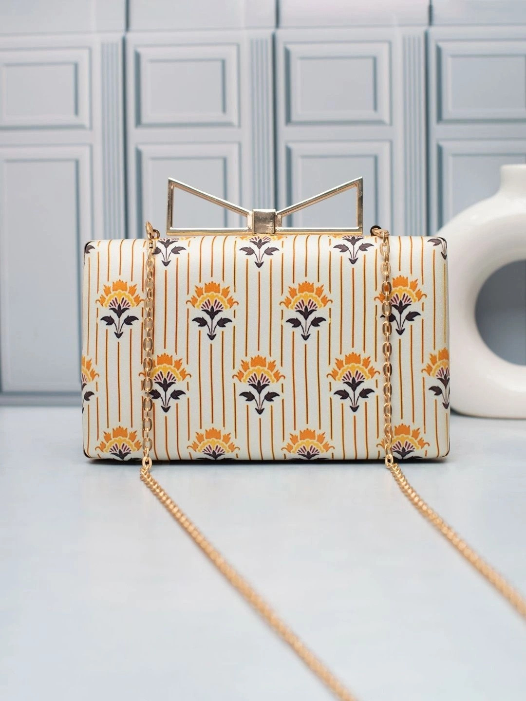 Anouk Printed Box Clutch