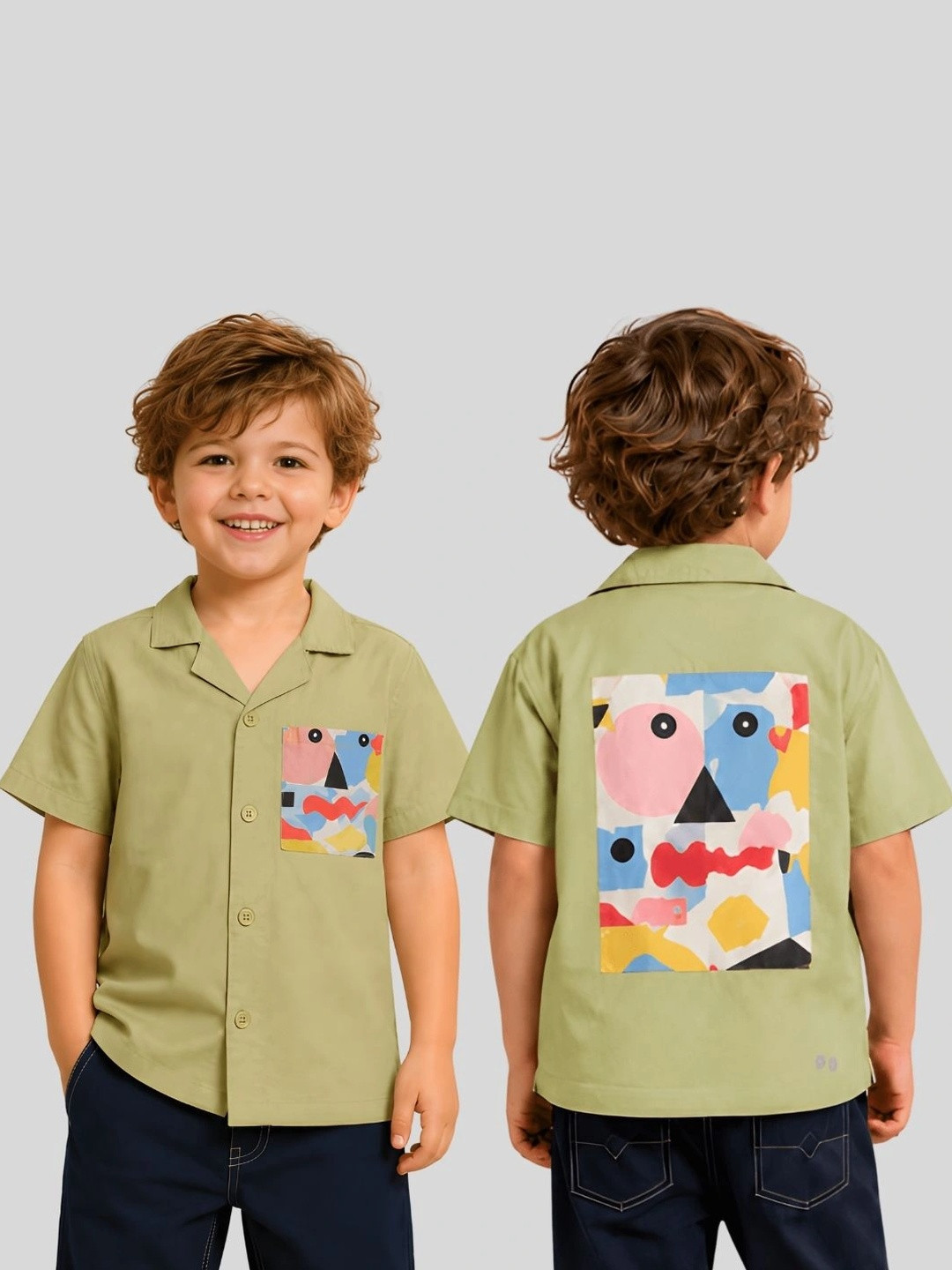 PILOLO Boys Printed Casual Shirt