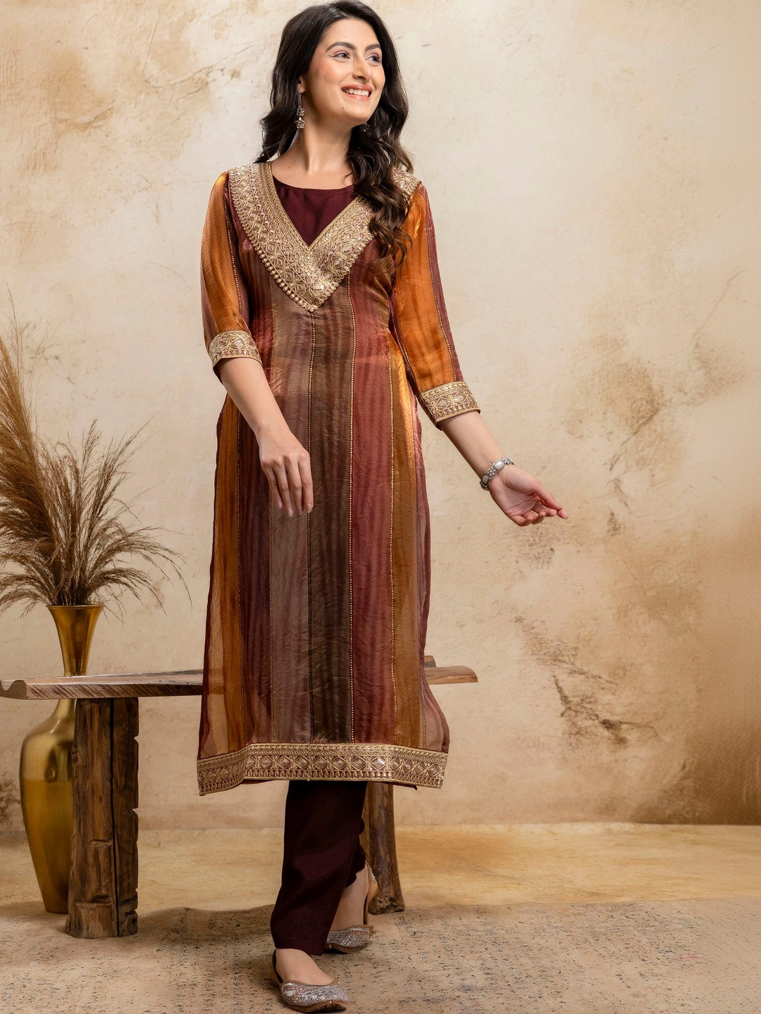 Berrylicious Women Embroidered Regular Kurta with Trousers