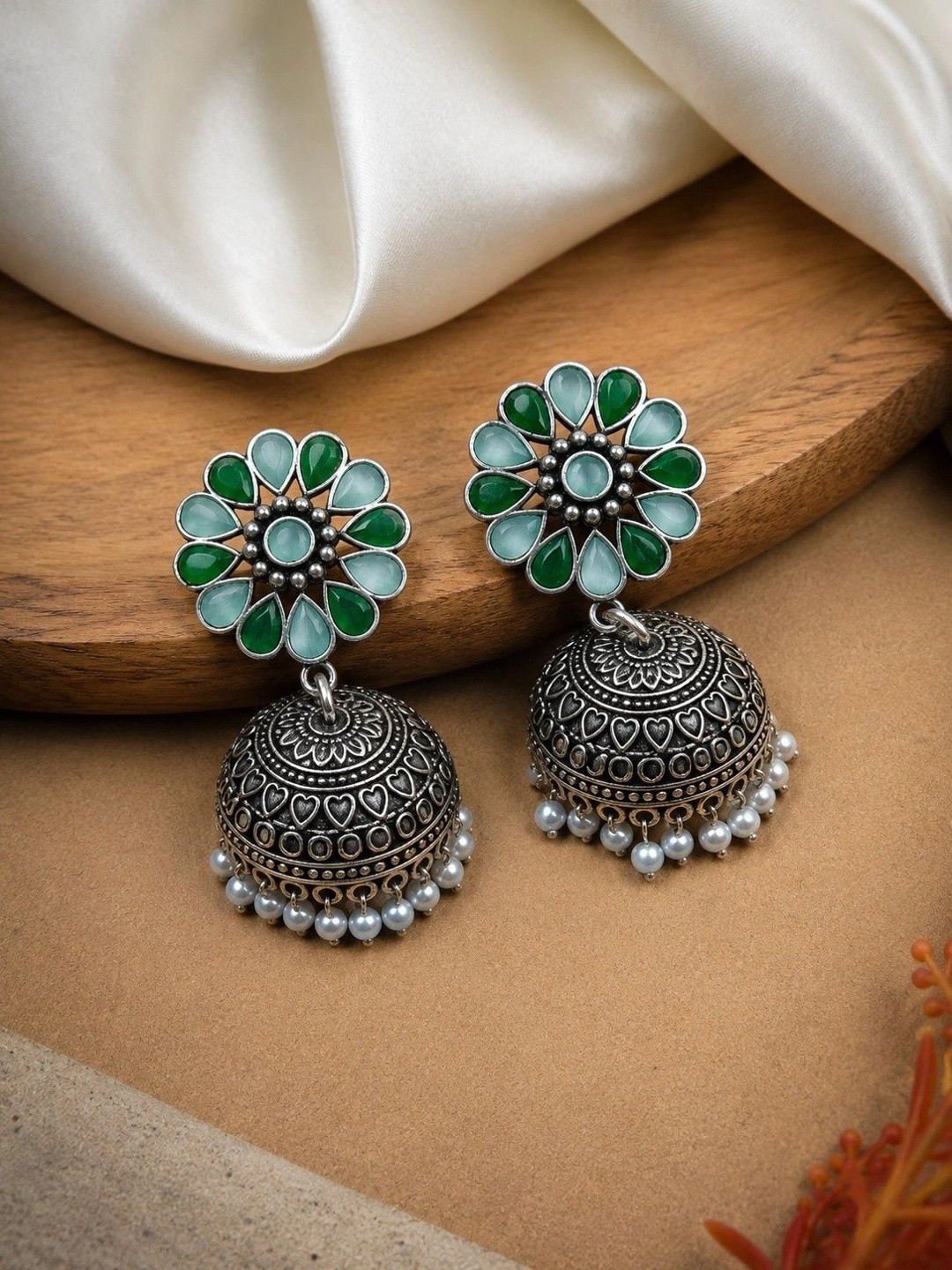 NAMAN ARTS Floral Jhumkas Earrings