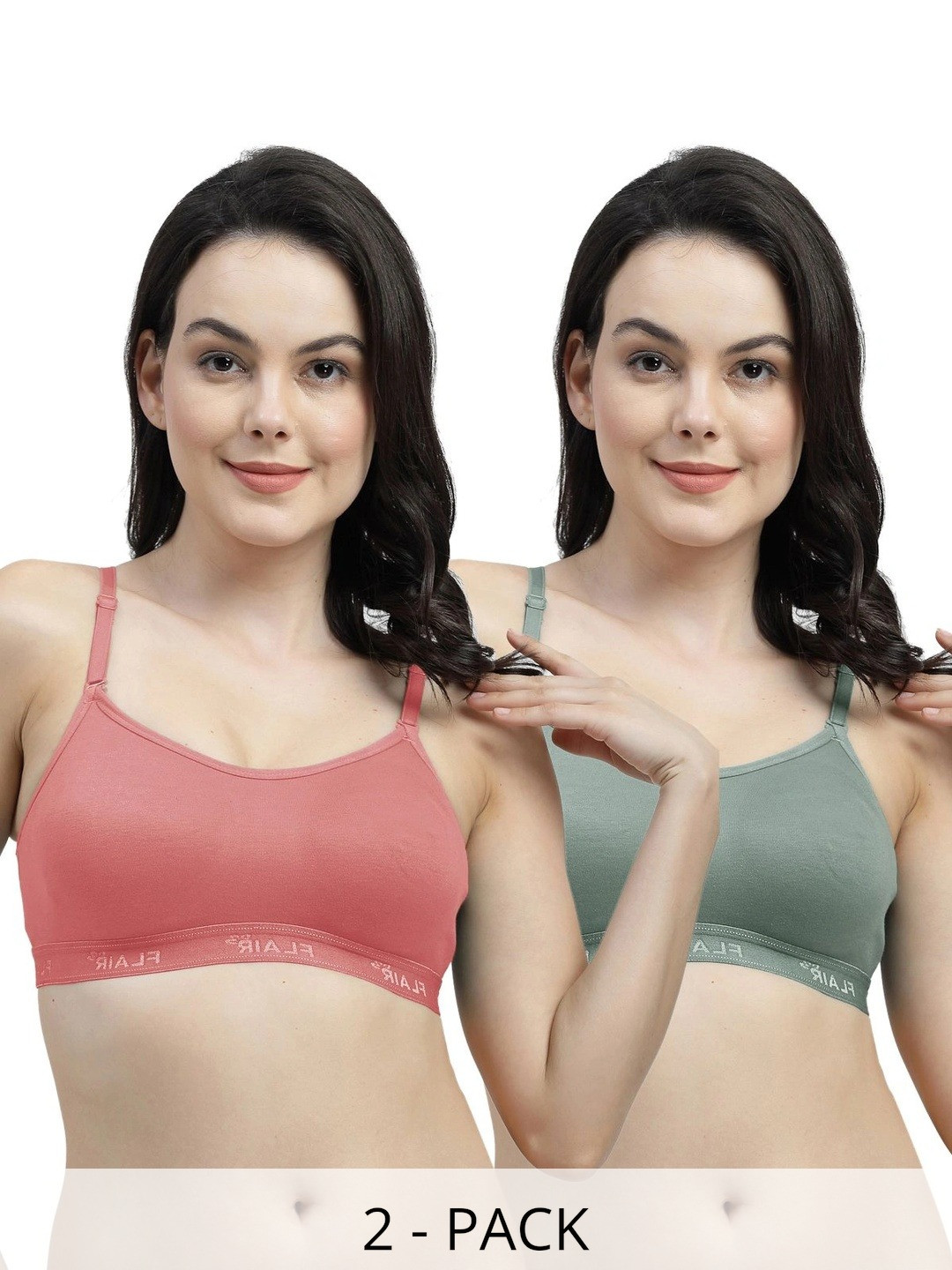 SHYAM SONS FLAIR Pack Of 2 Full Coverage Seamless Non Padded Bra