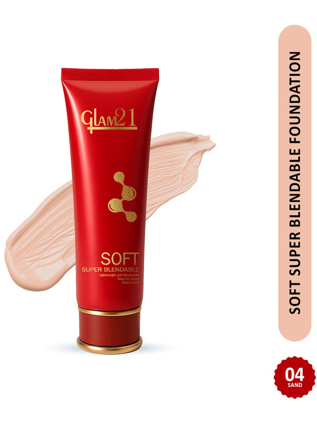 GLAM21 Soft Super Blendable All-Day Lightweight Tube Foundation 70gm-Sand 04