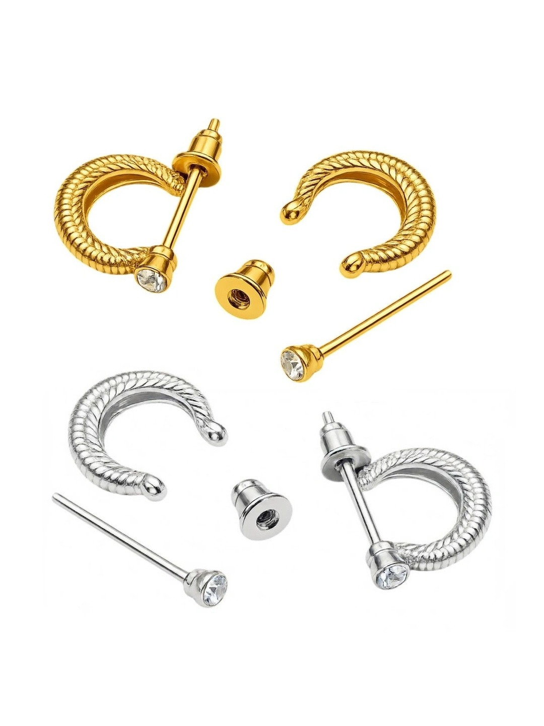 Airtick Crescent Shaped Half Hoop Earrings