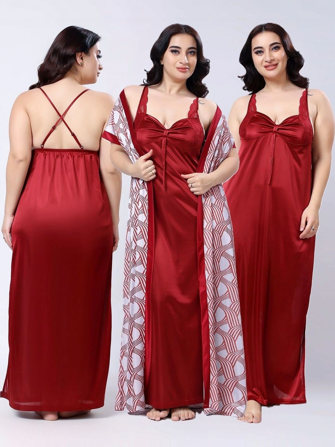 come4try Printed Maxi Nightdress