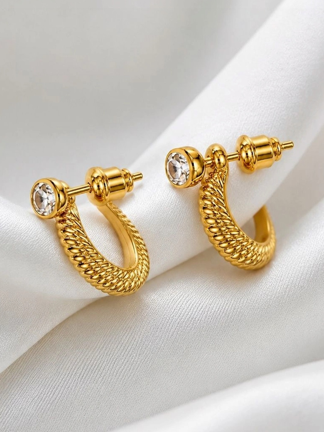 Airtick Geometric Half Hoop Earrings