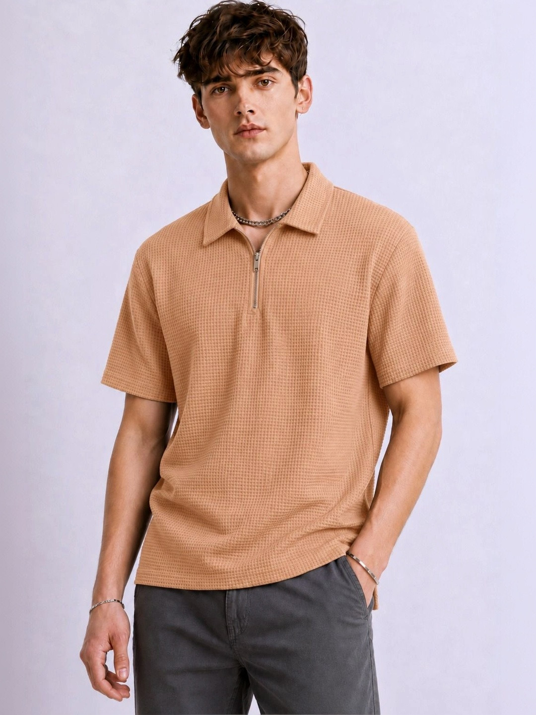 glitchez Men Polo Collar T-shirt