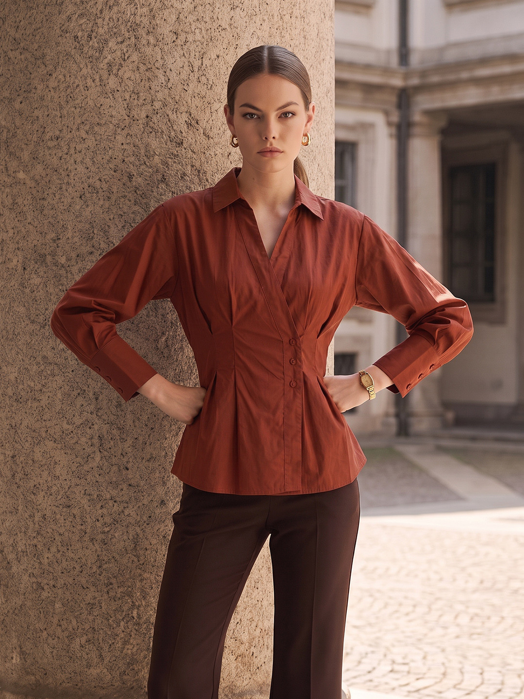 Chemistry Pure Cotton Shirt Style Top