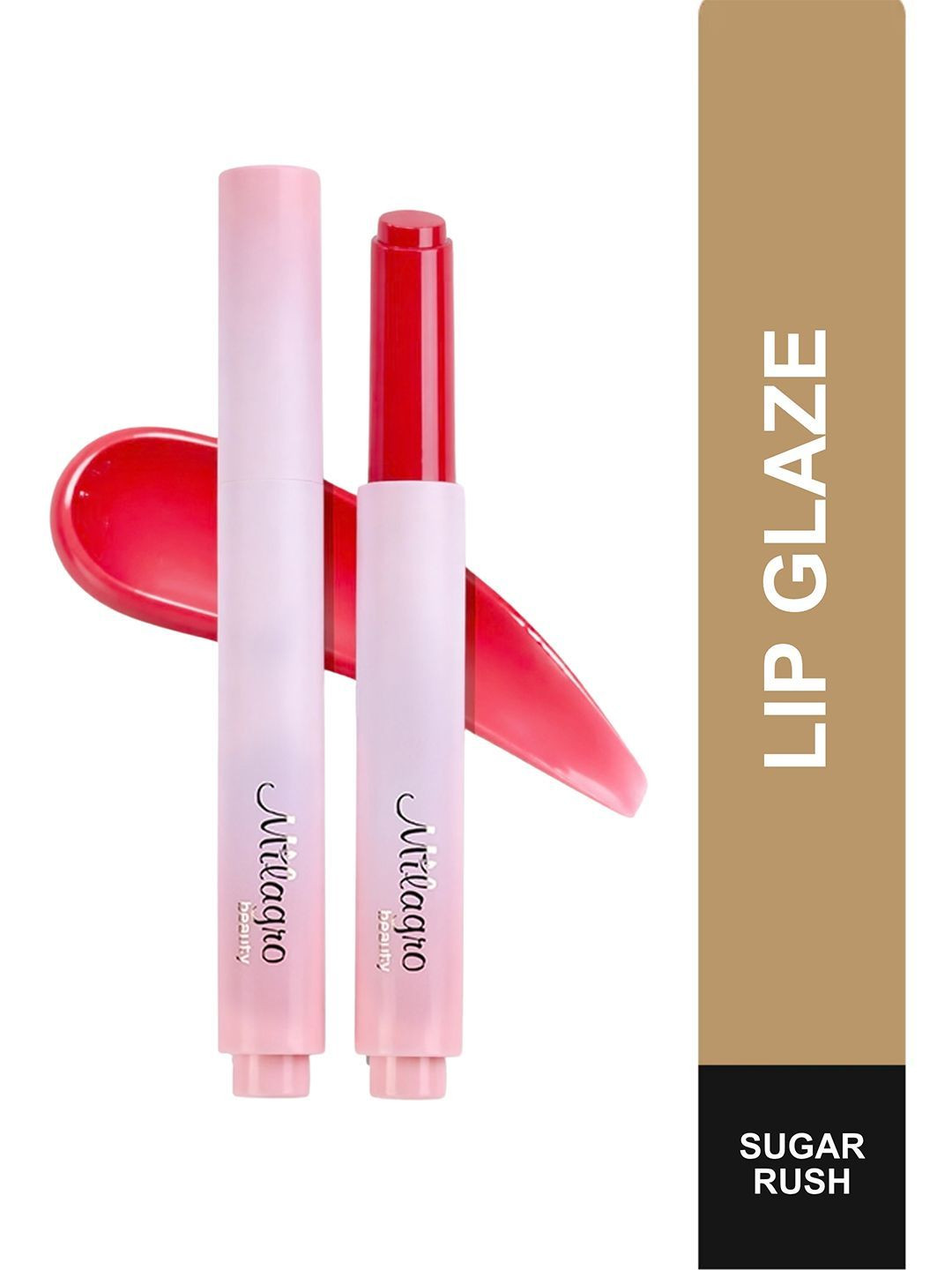Milagro Beauty Lip Glaze High Shine Gloss Balm with Shea Butter - Sugar Rush 2.5g