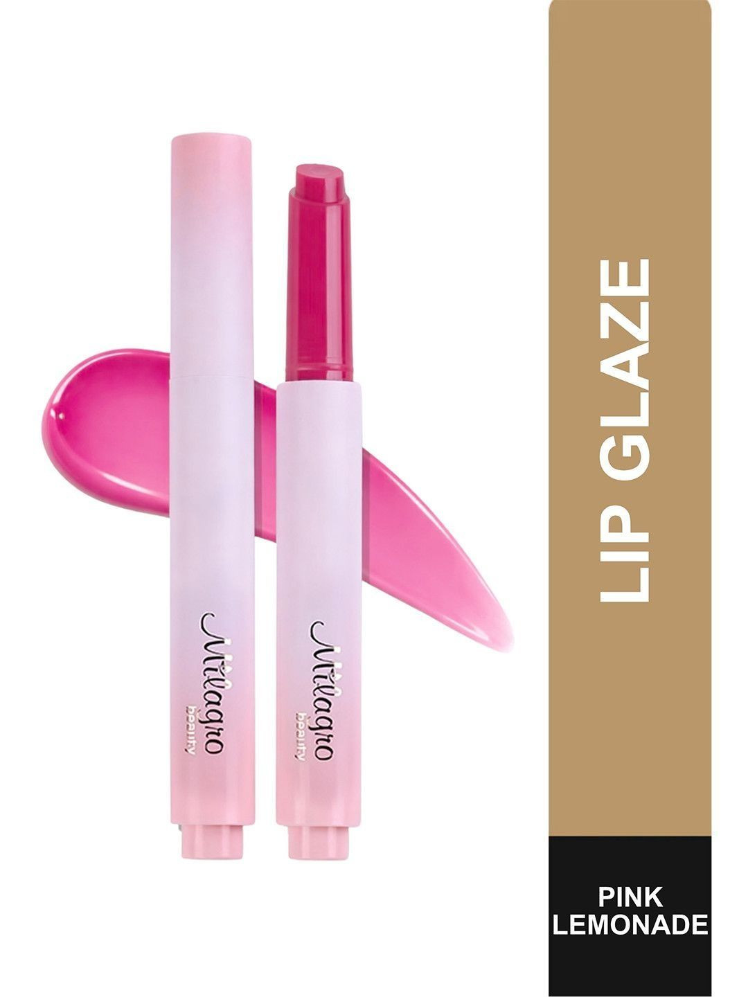 Milagro Beauty Lip Glaze High Shine Gloss Balm with Shea Butter - Pink Lemonade 2.5g