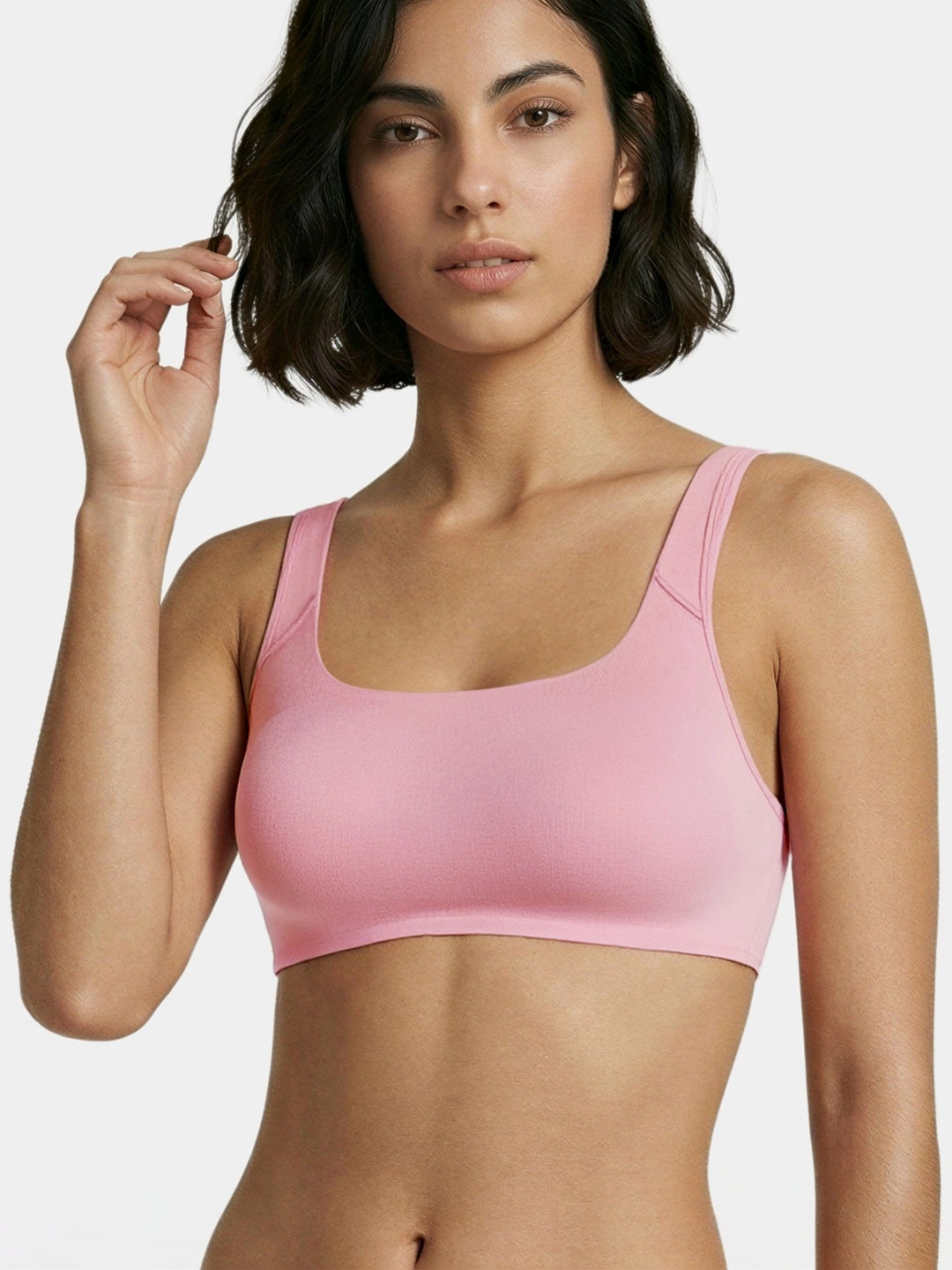 Enamor Women Pack Of 2 Bamboo Cotton Super Soft Non-Padded Wirefree Pop-on Bra- IB06
