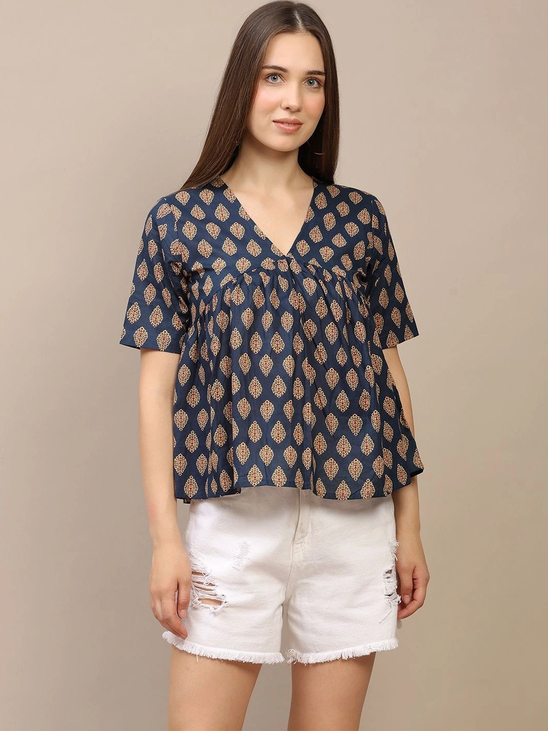SPARSA Print Ethnic Cotton Top