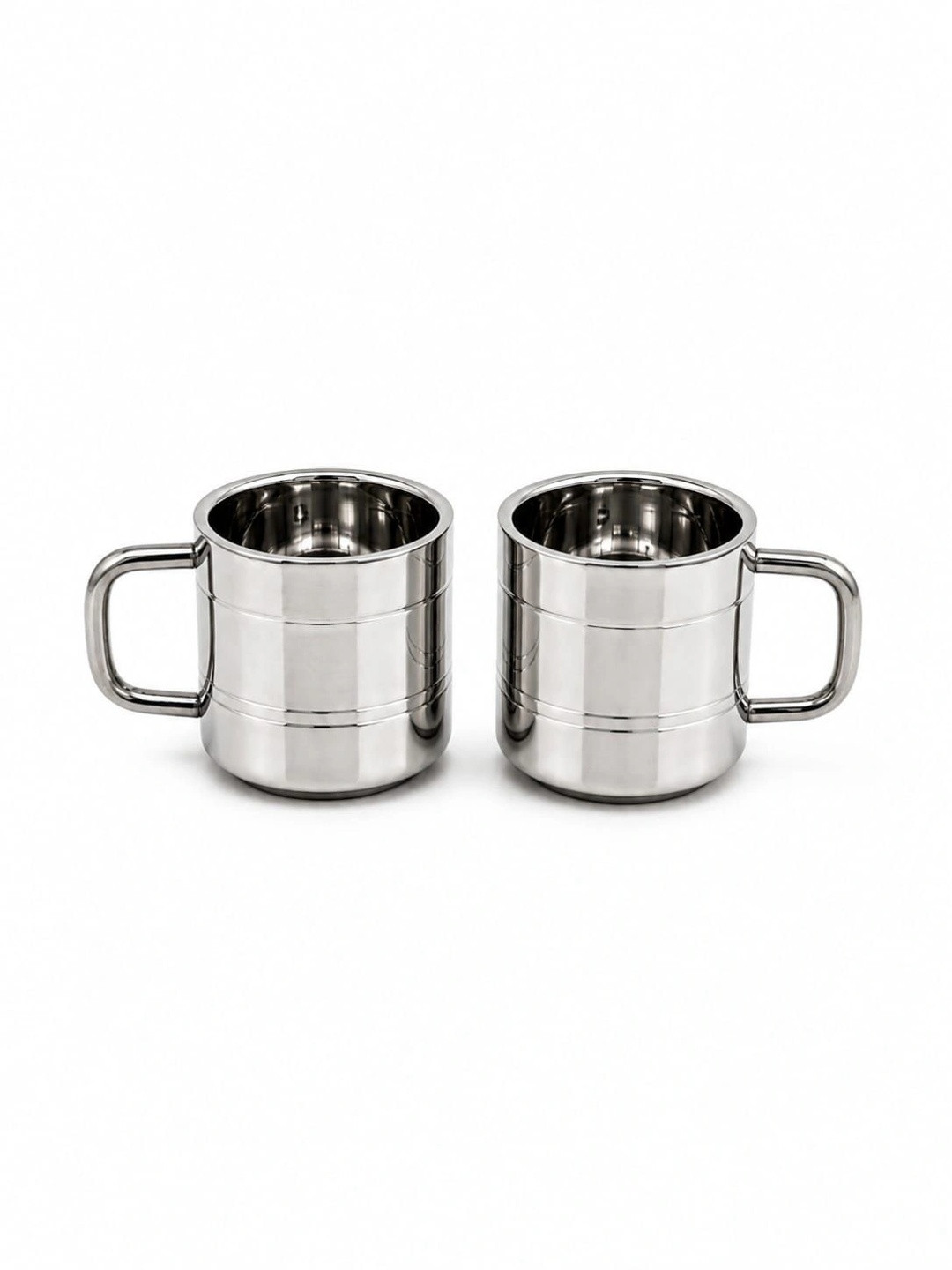 Nyra Kitchenware Steel Floral Stainless Steel Dishwasher Safe 6 Piece Cups-100ml