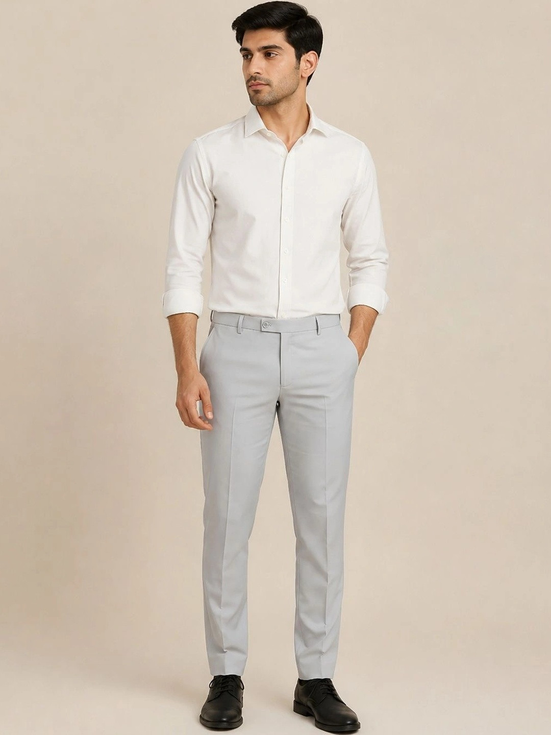 SZN Men Slim Fit Pleated Trousers
