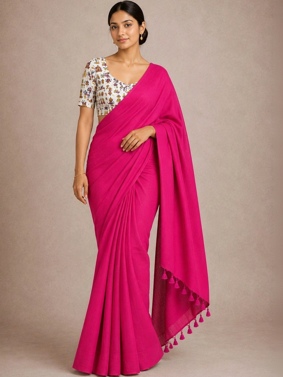 READYMART Kalamkari Pure Cotton Saree
