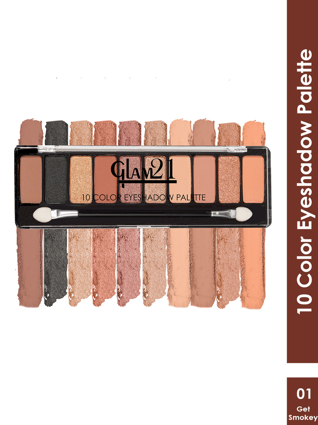GLAM21 10 Colors Eyeshadow Palette - Get Smoky - 8.8g