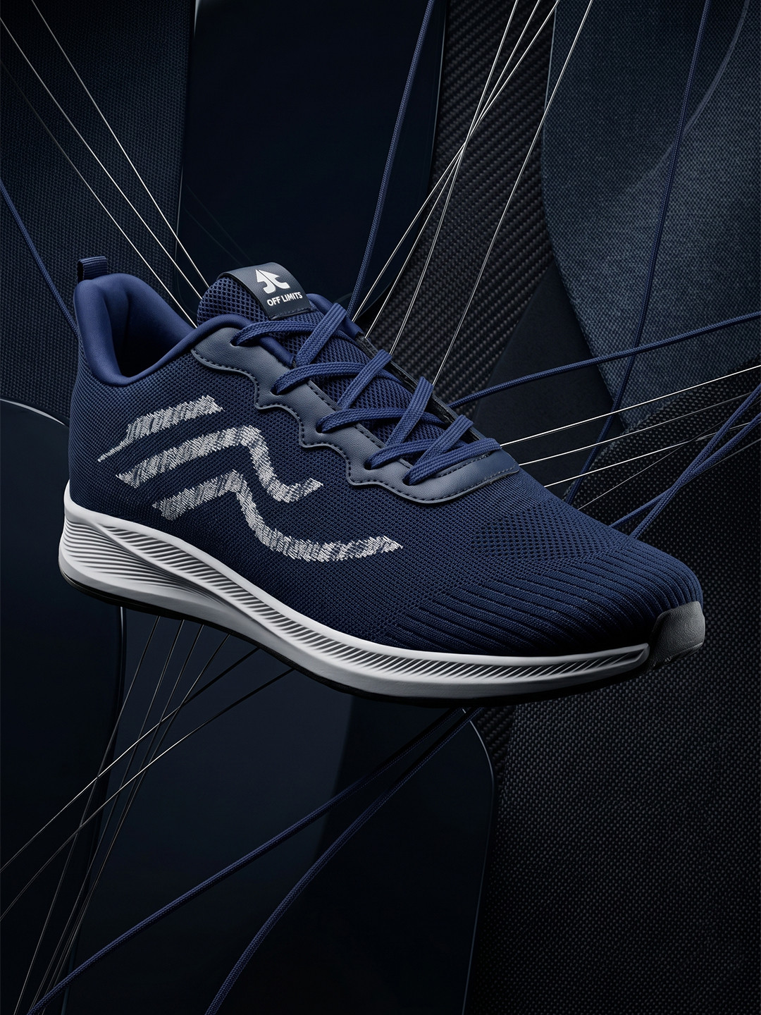 OFF LIMITS Men Blue Textured Mesh Non-Marking Running Sports Shoes