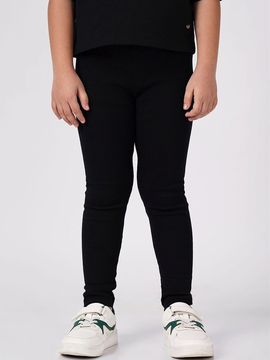 Ed-a-Mamma Girls Self Design Cotton Ankle Length Leggings