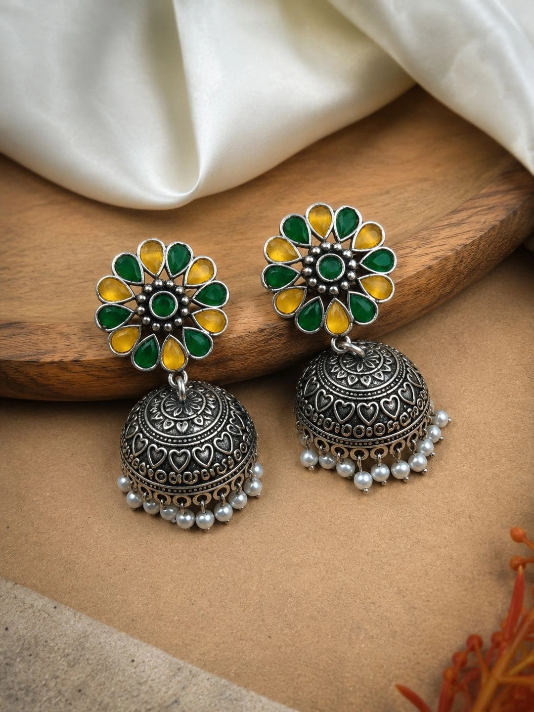 NAMAN ARTS Floral Jhumkas Earrings