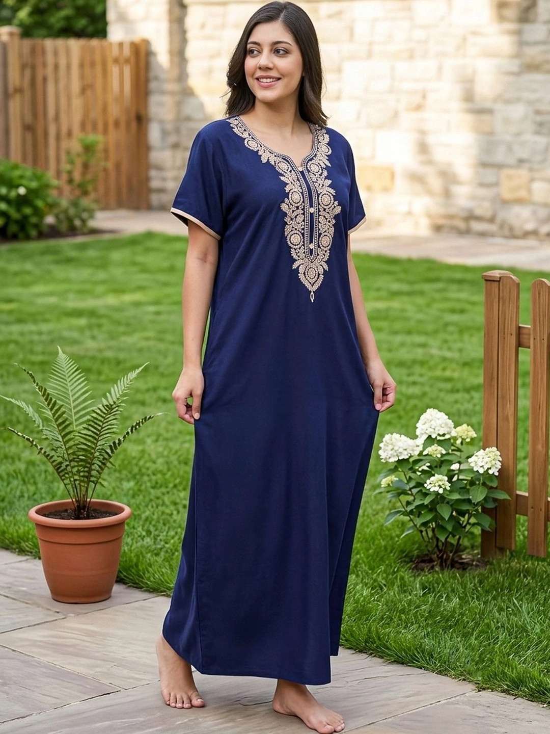 ETC Embroidered Maxi Nightdress
