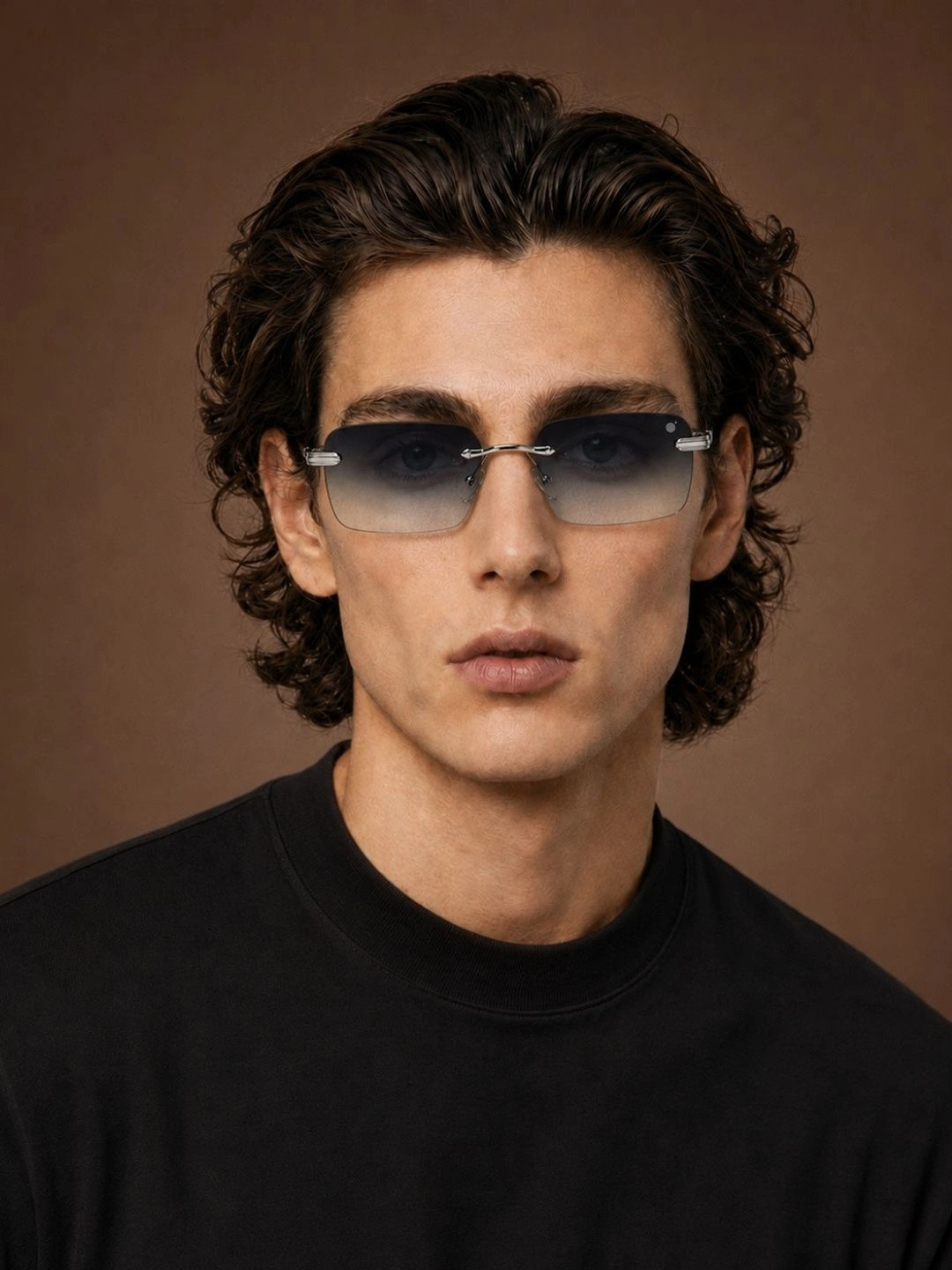 MoonX Unisex Green Lens & Silver-Toned Rectangle Sunglasses with