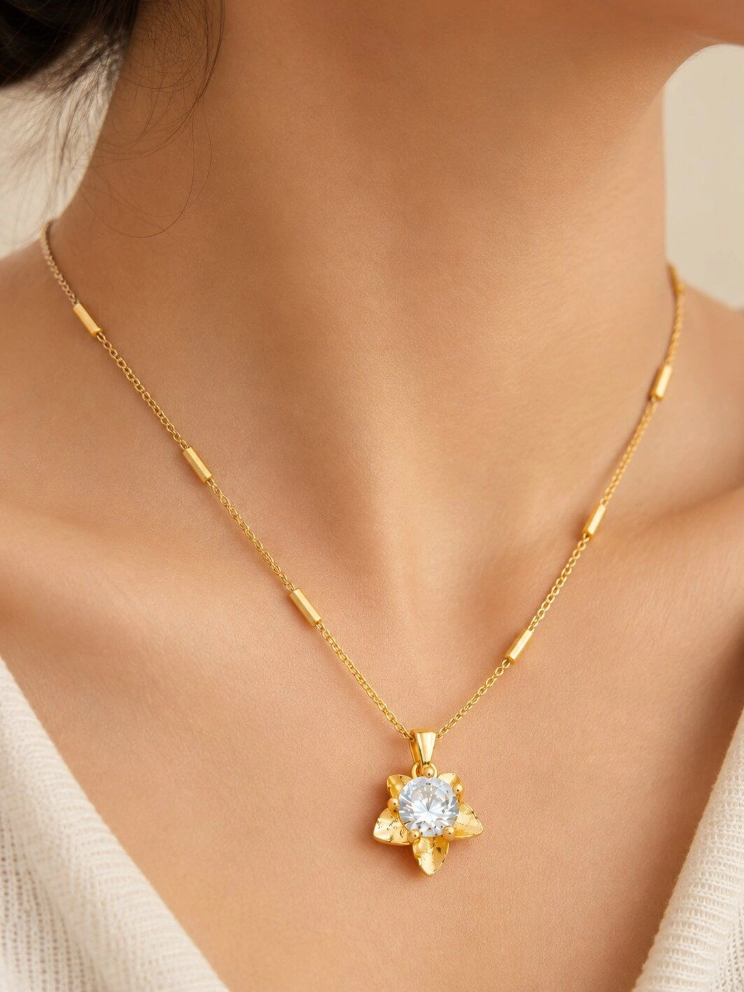 Sangria Brass Gold-Plated Necklace