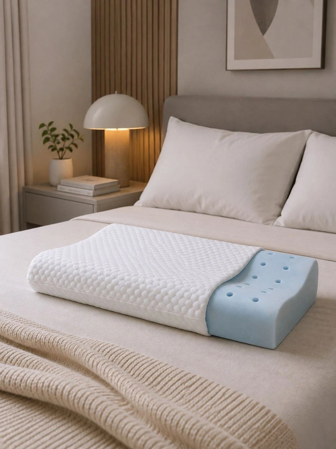 Myntra Elegant Homes White Memory Foam Filled Polycotton Sleep Pillow