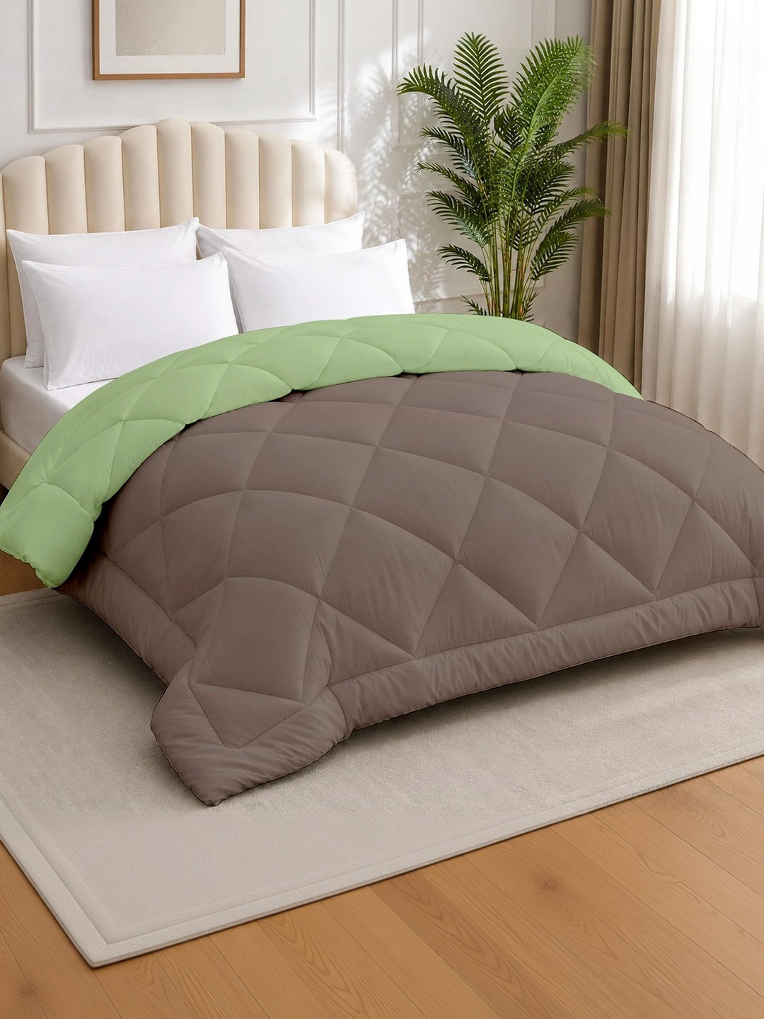 AYKA Camel Brown & Green Heavy Winter 300 GSM Duvet