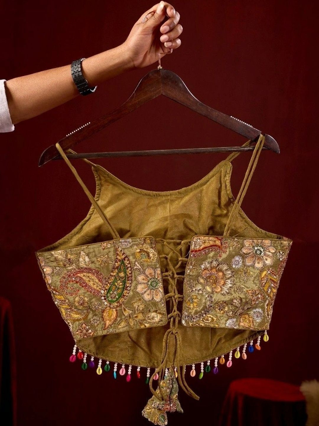 SARJU FASHION Embroidered Thread Work Saree Blouse