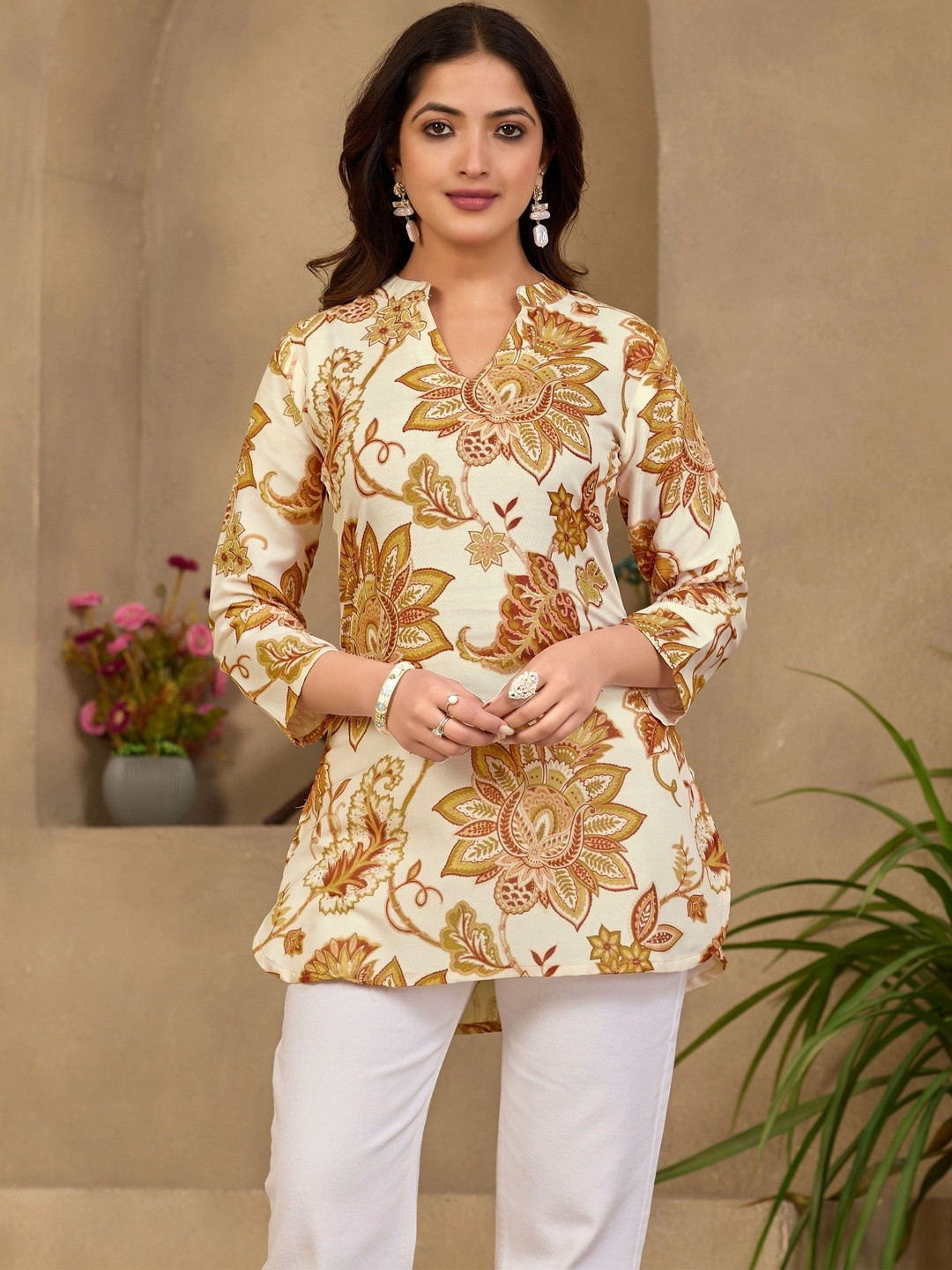 Klotden Viscose Rayon Printed Ethnic Tunic