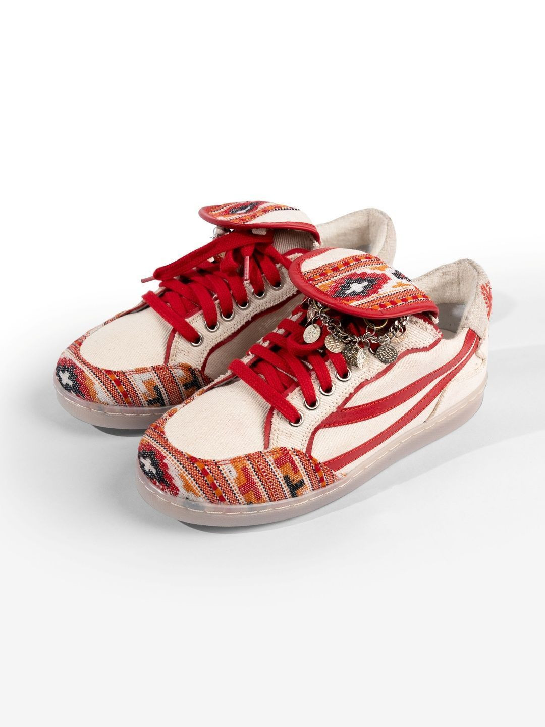 GULLYLABS Women Canvas Buransh Red Casual Sneakers