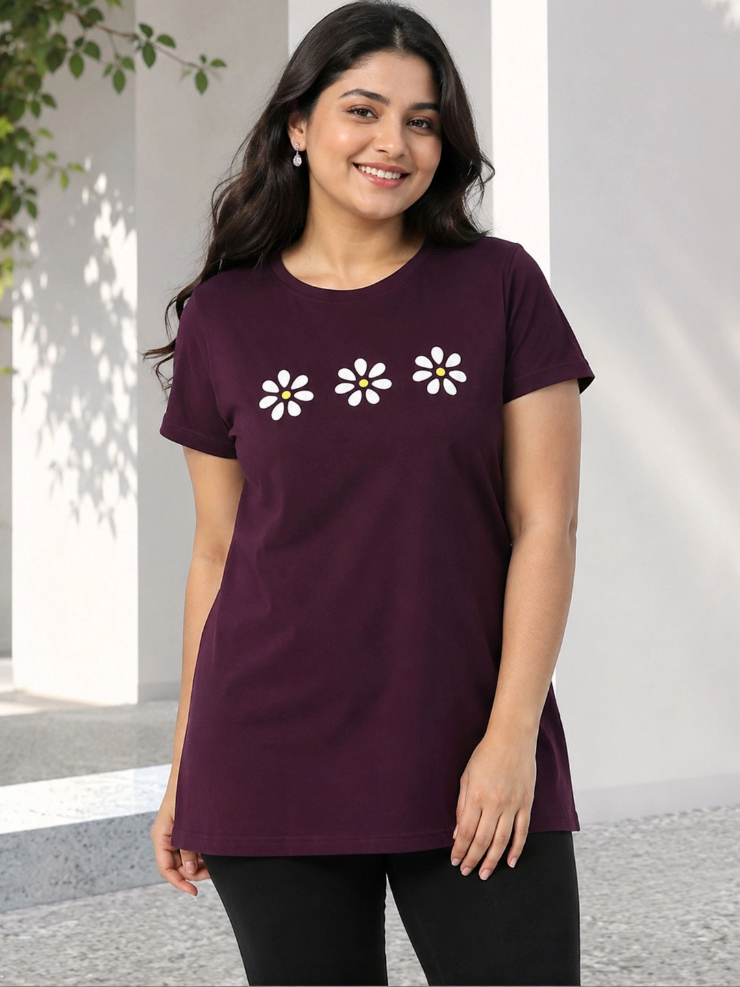 9shines Label Printed Cotton Round Neck Lounge T-shirts