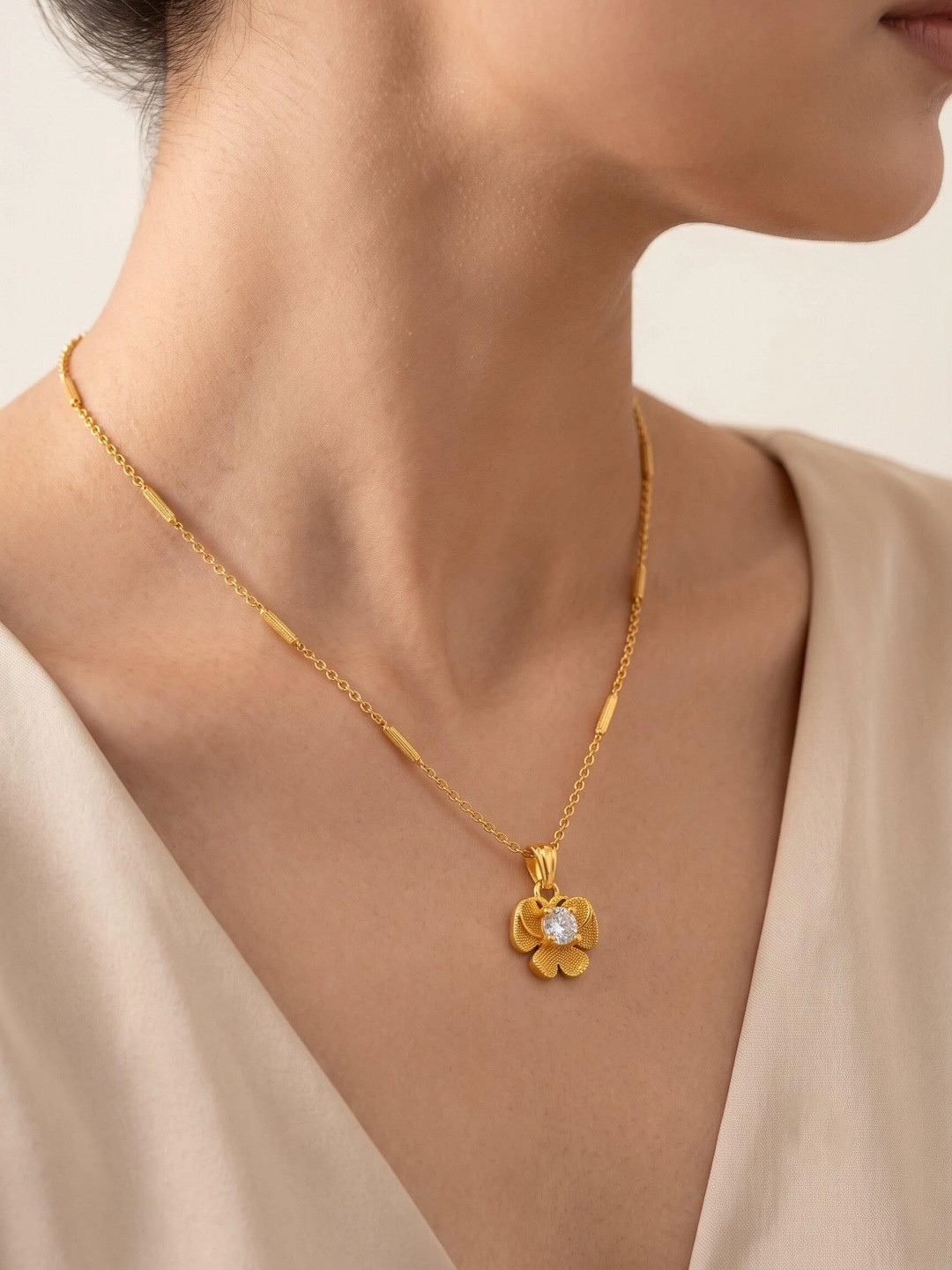 Sangria Brass Gold-Plated Necklace