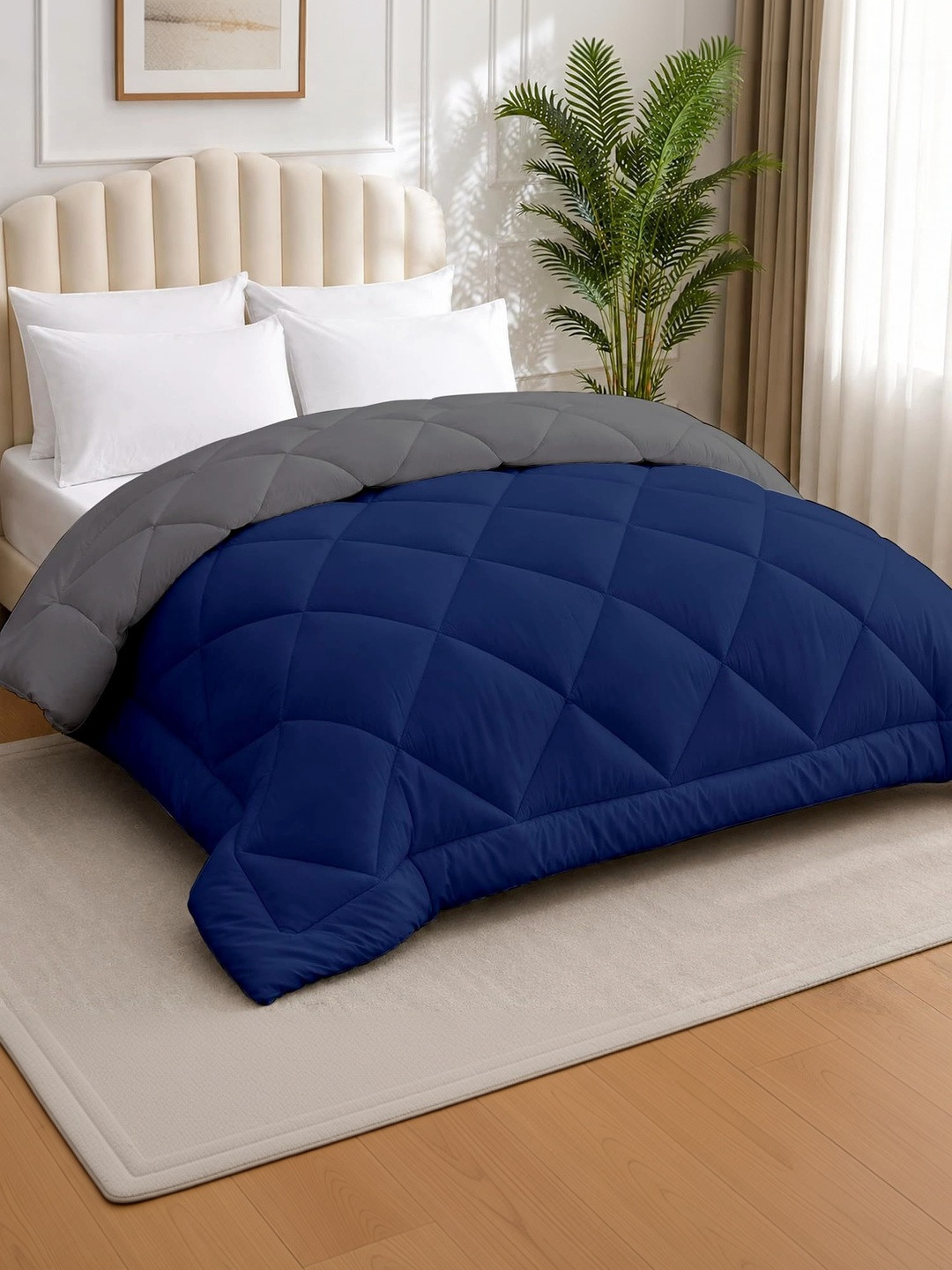 AYKA Navy Blue & Grey Heavy Winter 300 GSM Duvet