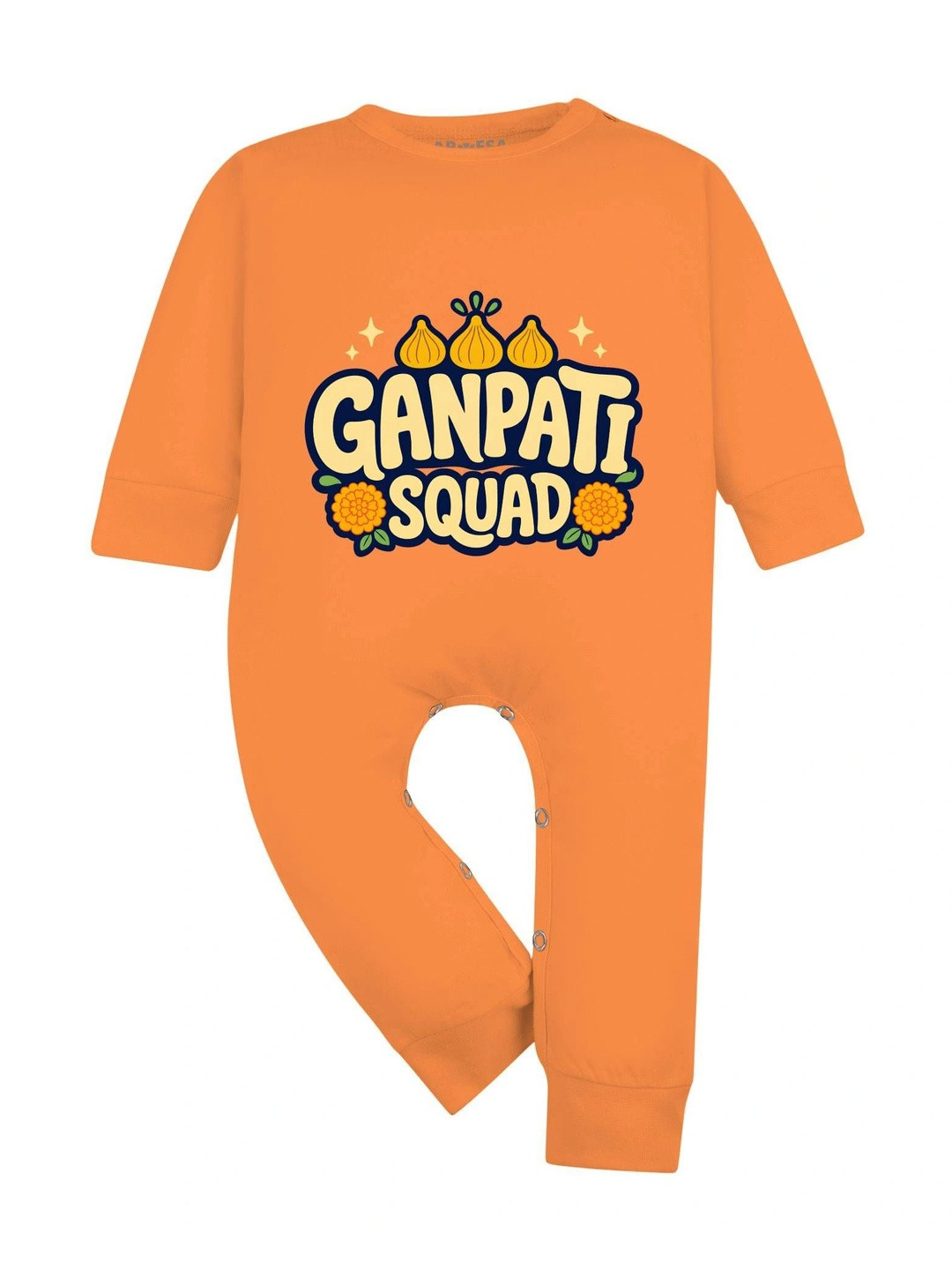 Arvesa Ganesh Chaturthi Infants Printed Cotton Rompers