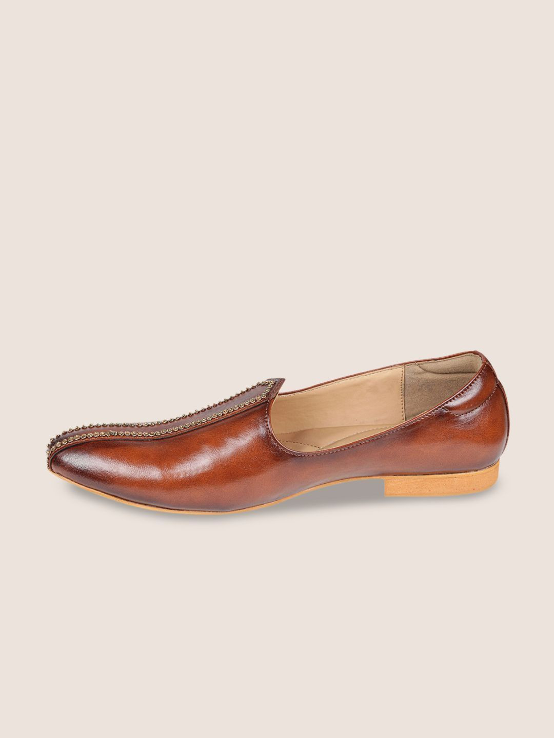 TANNY SHOES Men Zari Embroidery Lightweight Mojaris