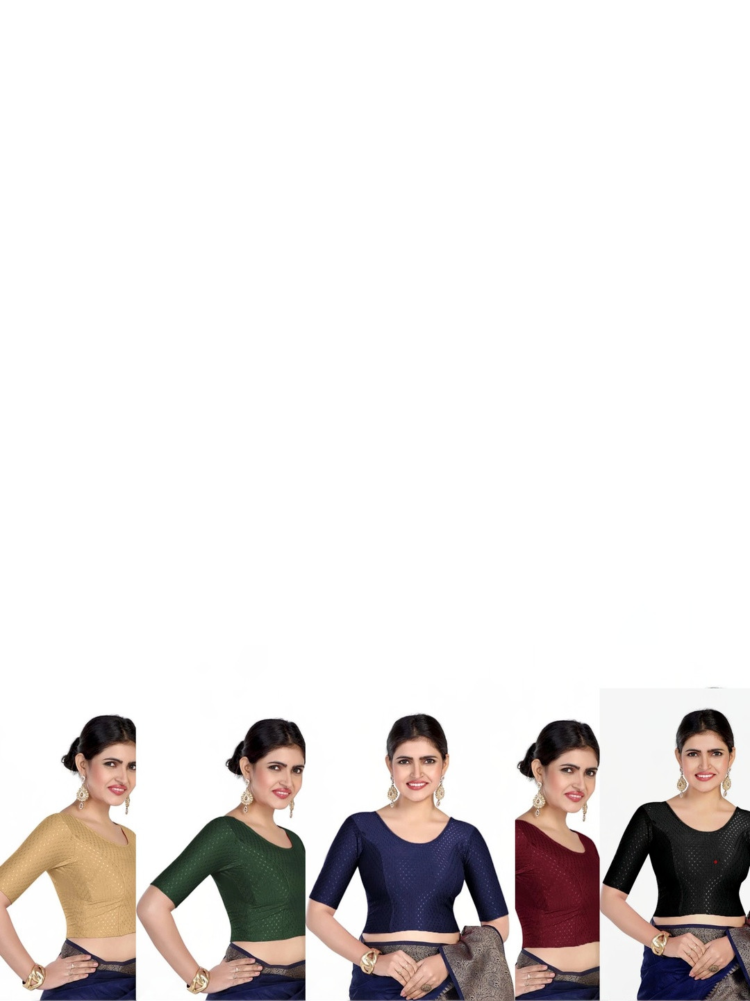 DivineDivaSNP Women Cotton Woven Design Brocade Saree Blouse