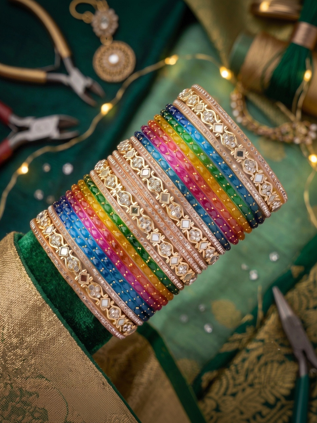 SRKBS Gold-Plated Pearls Bangle