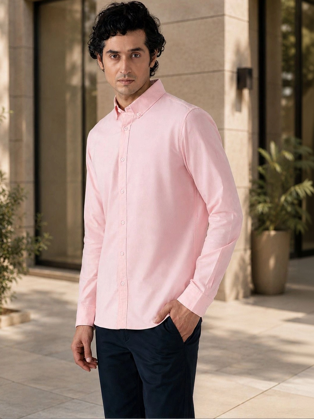 SUBTRACT Button-Down Collar Casual Shirt