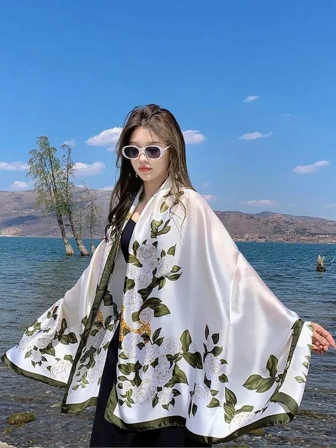 ANDVOGUE Silk Stoles & Scarf For Women